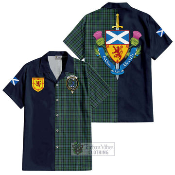 Arbuthnot Tartan Short Sleeve Button Shirt Alba with Scottish Lion Royal Arm Half Style