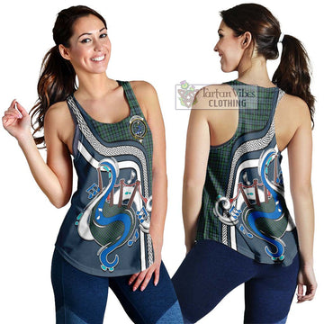 Arbuthnot Tartan Women's Racerback Tanks with Epic Bagpipe Style