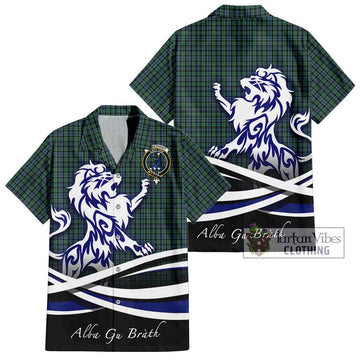 Arbuthnot Tartan Short Sleeve Button Shirt with Alba Gu Brath Regal Lion Emblem