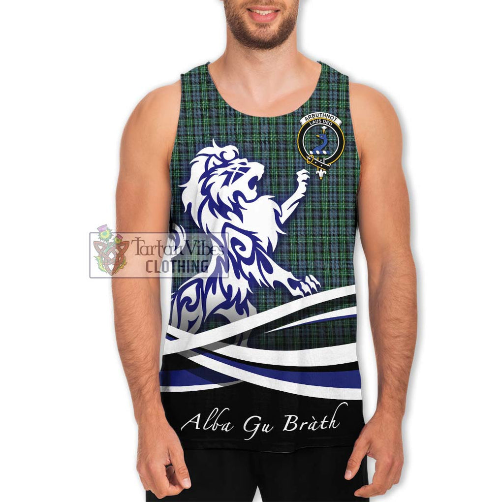 Arbuthnot Tartan Men's Tank Top with Alba Gu Brath Regal Lion Emblem Men - Tartanvibesclothing Shop