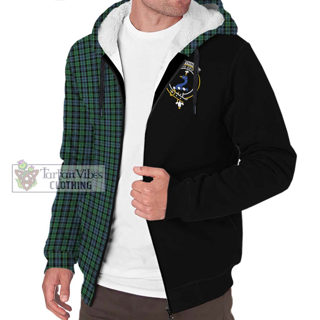 Arbuthnot Tartan Sherpa Hoodie with Family Crest and Half Of Me Style Unisex S - Tartanvibesclothing Shop