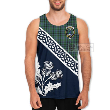 Arbuthnot Tartan Men's Tank Top Featuring Thistle and Scotland Map