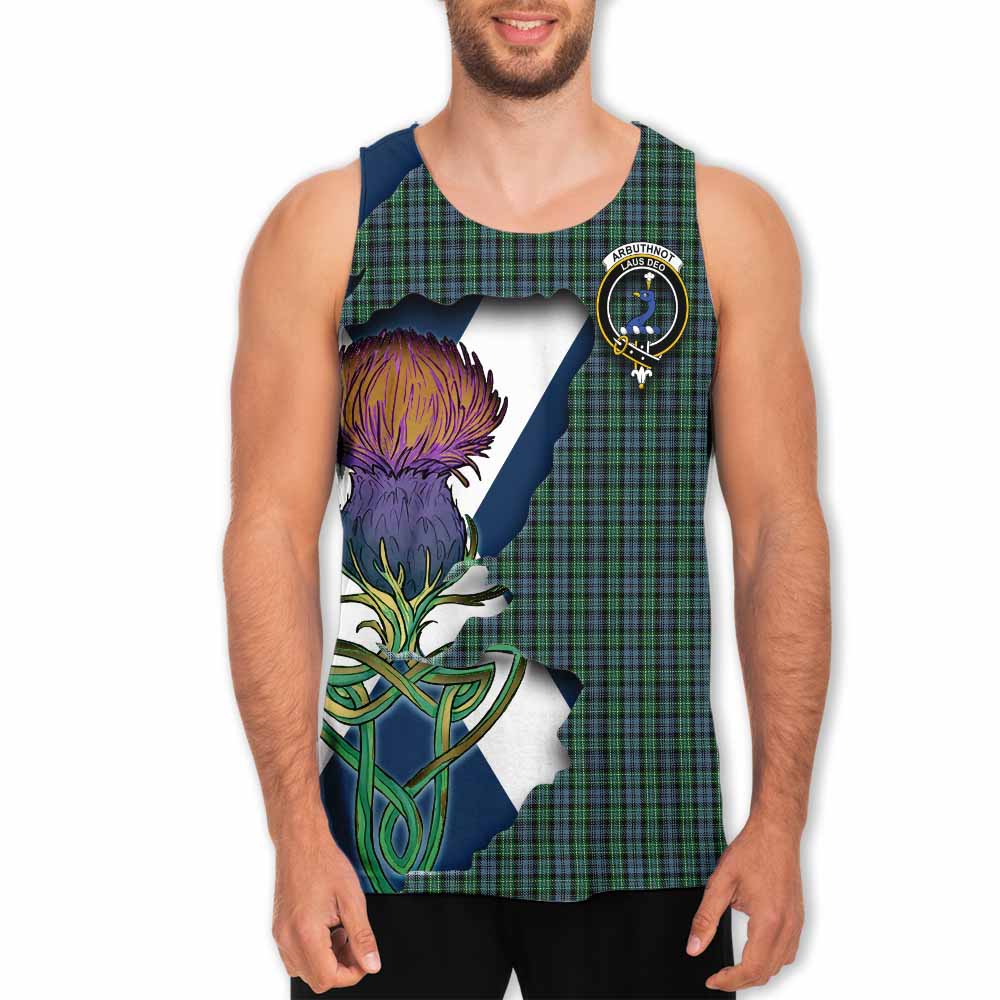 Arbuthnot Tartan Family Crest Men's Tank Top Scottish Thistle Celtic Inspired Men - Tartan Vibes Clothing