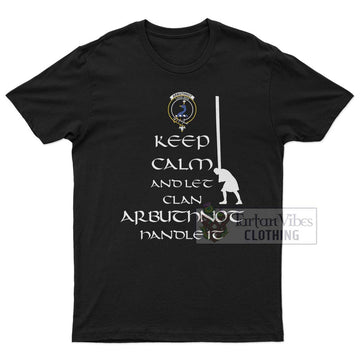 Arbuthnot Clan Men's T-Shirt: Keep Calm and Let the Clan Handle It Caber Toss Highland Games Style