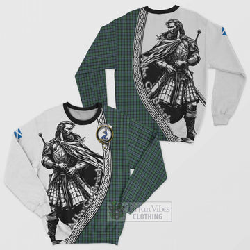 Arbuthnot Tartan Clan Crest Sweatshirt with Highlander Warrior Celtic Style