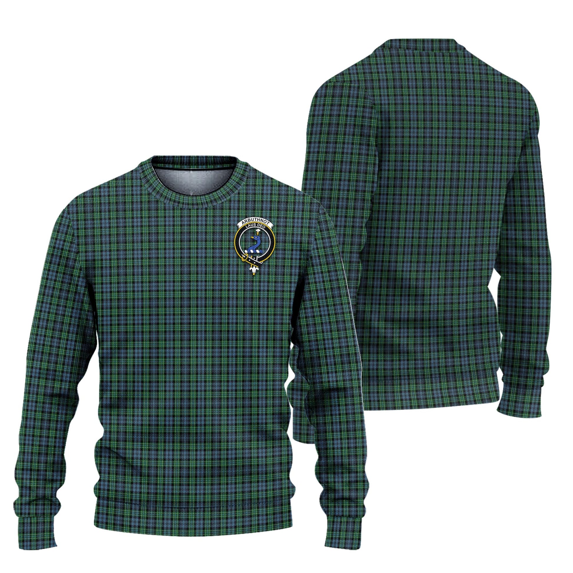 Arbuthnot Tartan Knitted Sweater with Family Crest Unisex - Tartanvibesclothing