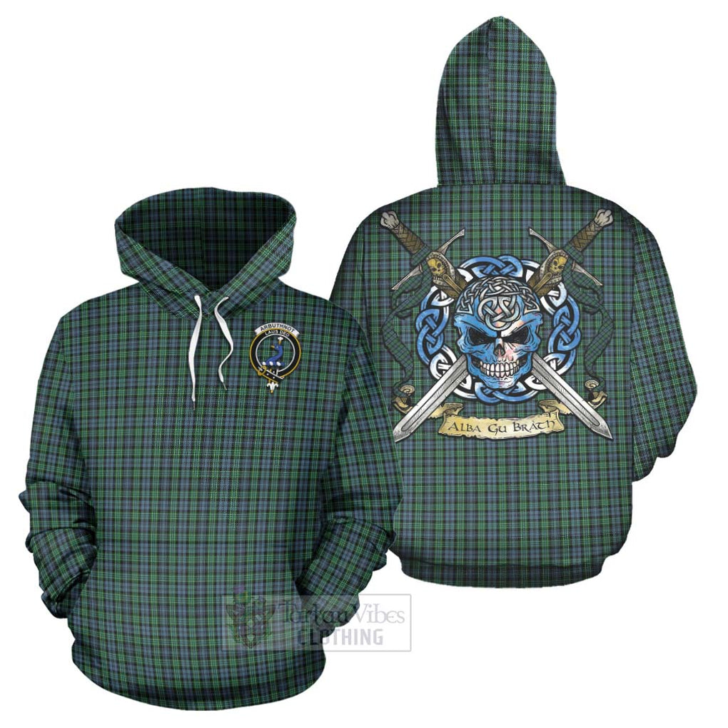 Arbuthnot Tartan Hoodie with Family Crest Celtic Skull Style Zip Hoodie - Tartan Vibes Clothing