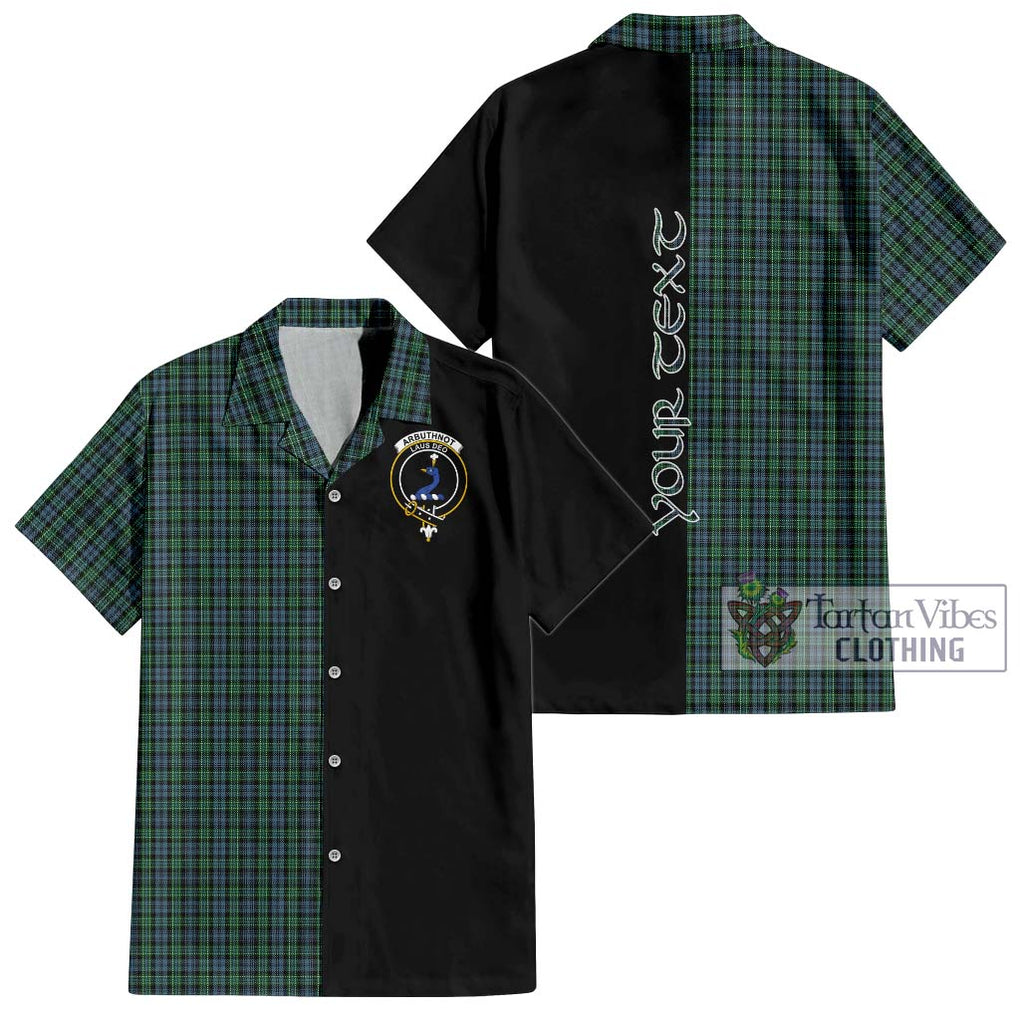 Arbuthnot Tartan Short Sleeve Button Shirt with Family Crest and Half Of Me Style Kid - Tartanvibesclothing Shop