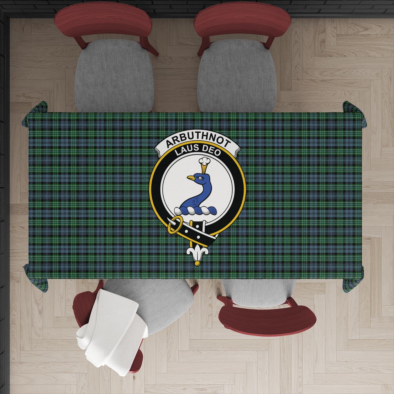 Arbuthnot Tatan Tablecloth with Family Crest - Tartanvibesclothing