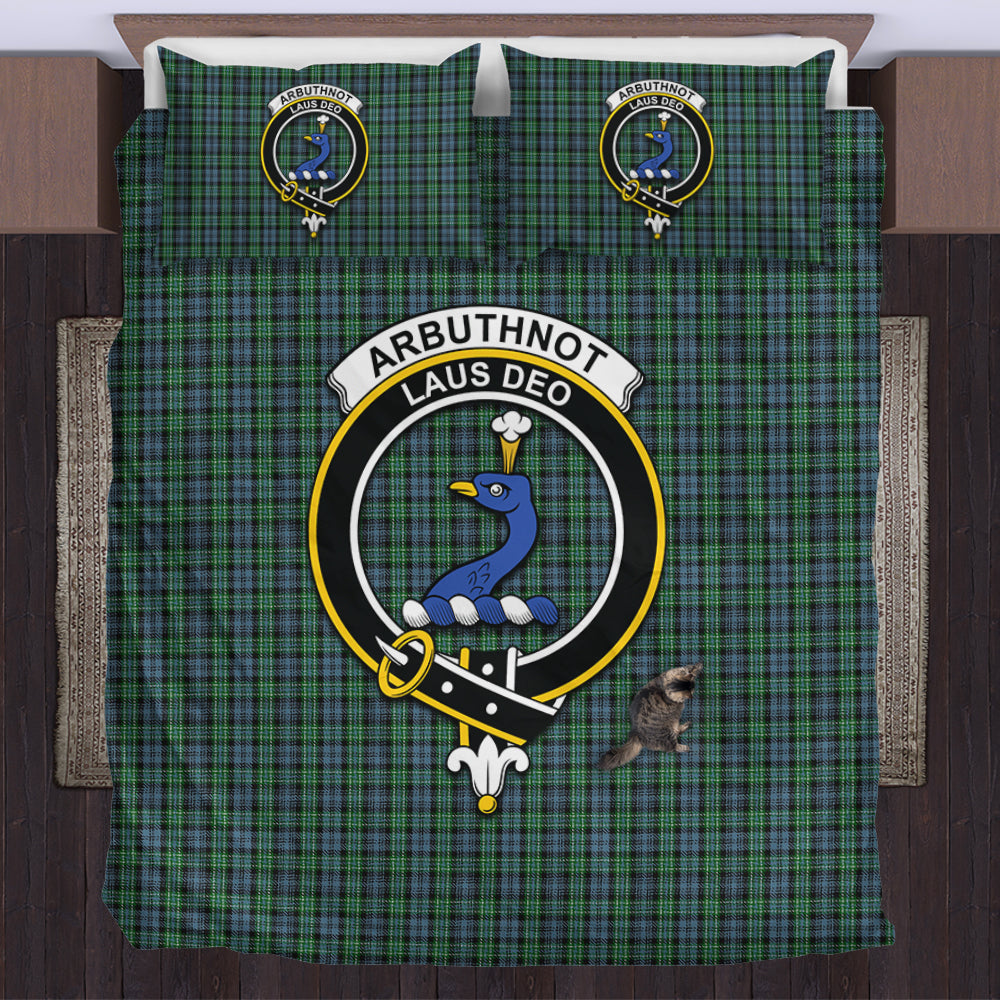 Arbuthnot Tartan Bedding Set with Family Crest US Bedding Set - Tartan Vibes Clothing