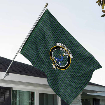 Arbuthnot Tartan House Flag with Family Crest