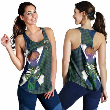 Arbuthnot Tartan Family Crest Women's Racerback Tanks Scottish Thistle Celtic Inspired 4XL - Tartan Vibes Clothing