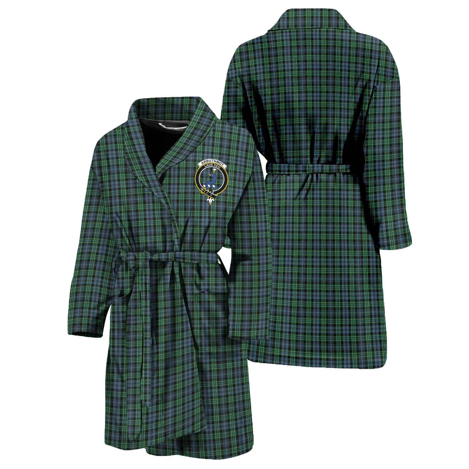 Arbuthnot Tartan Bathrobe with Family Crest Unisex S - Tartan Vibes Clothing