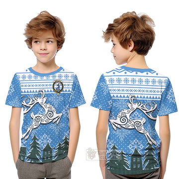 Arbuthnot Clan Christmas Kid T-Shirt Celtic Reindeer Style