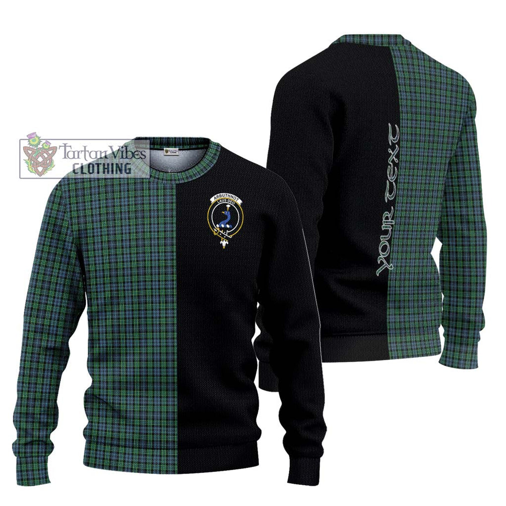 Arbuthnot Tartan Knitted Sweater with Family Crest and Half Of Me Style Unisex - Tartanvibesclothing Shop