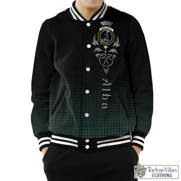 Arbuthnot Tartan Baseball Jacket Featuring Alba Gu Brath Family Crest Celtic Inspired