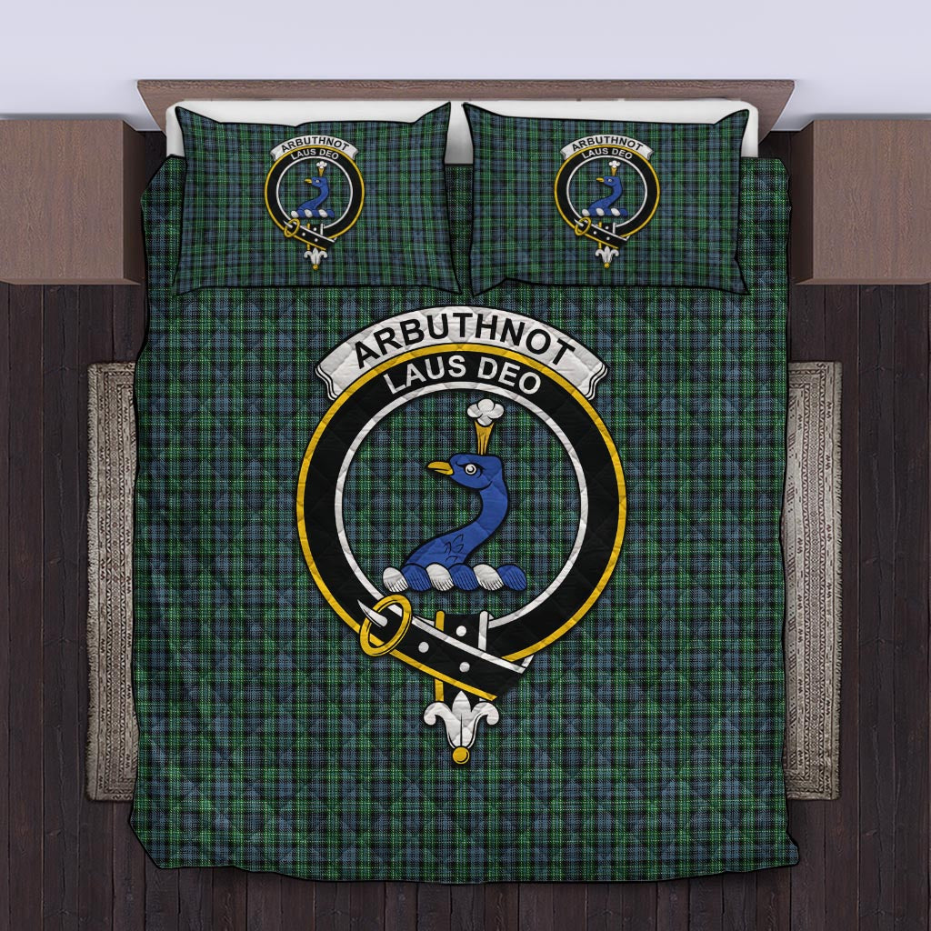 Arbuthnot Tartan Quilt Bed Set with Family Crest Twin - Tartan Vibes Clothing