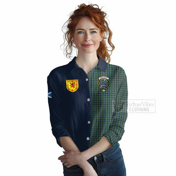 Arbuthnot Tartan Women's Casual Shirt Alba with Scottish Lion Royal Arm Half Style