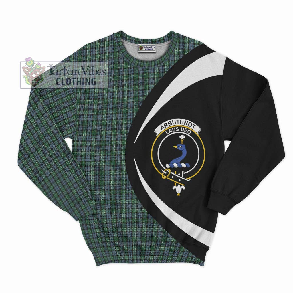 Arbuthnot Tartan Sweatshirt with Family Crest Circle Style Unisex - Tartan Vibes Clothing