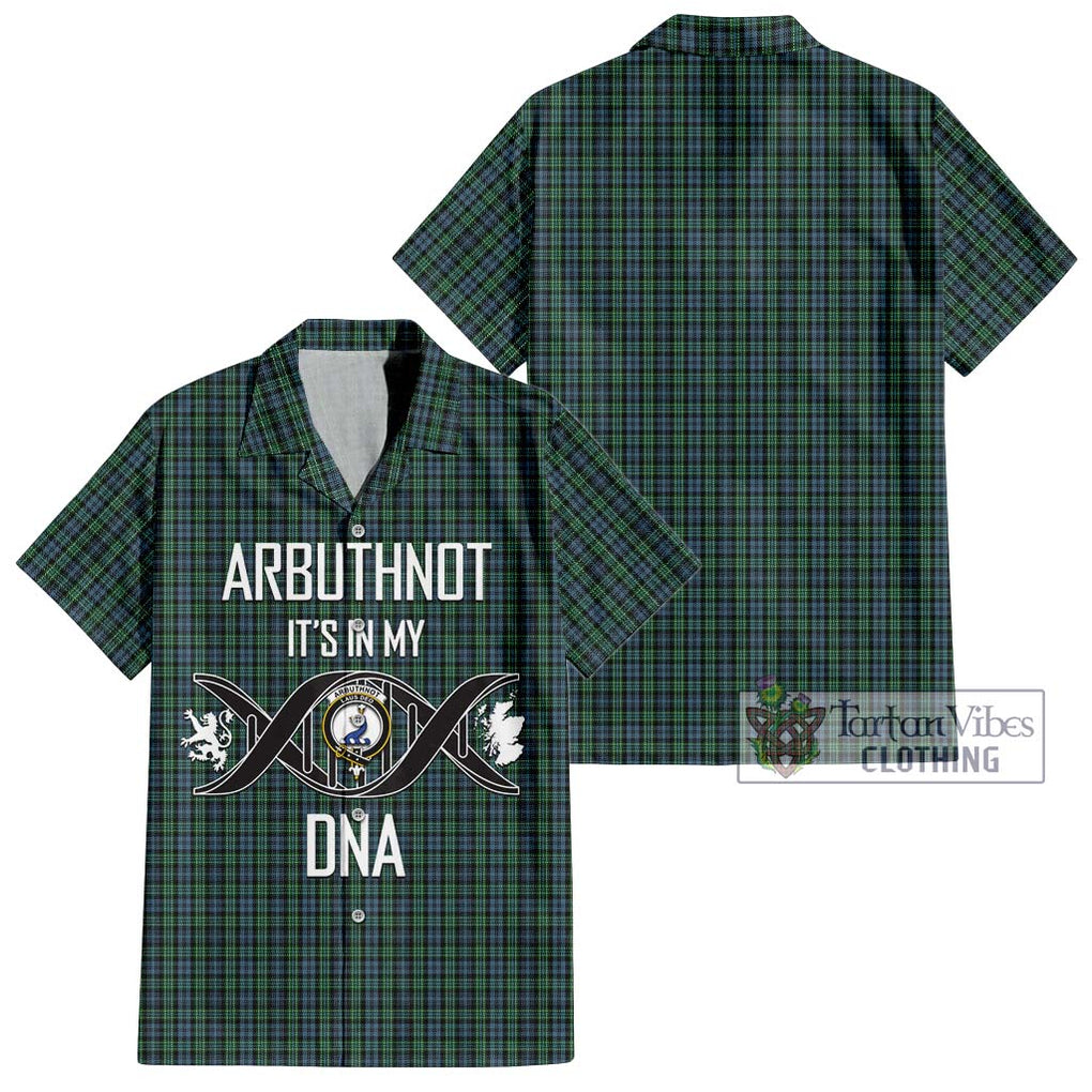 Arbuthnot Tartan Short Sleeve Button Shirt with Family Crest DNA In Me Style Kid - Tartanvibesclothing Shop