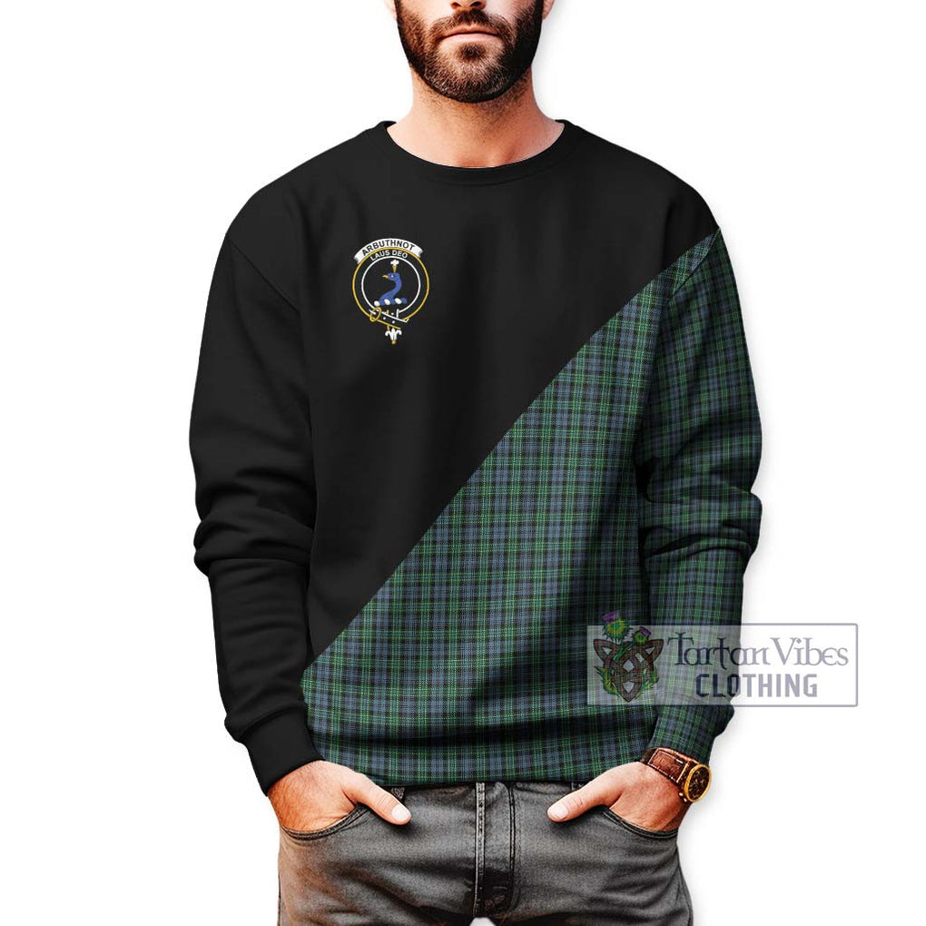 Arbuthnot Tartan Sweatshirt with Family Crest and Military Logo Style Unisex - Tartanvibesclothing Shop