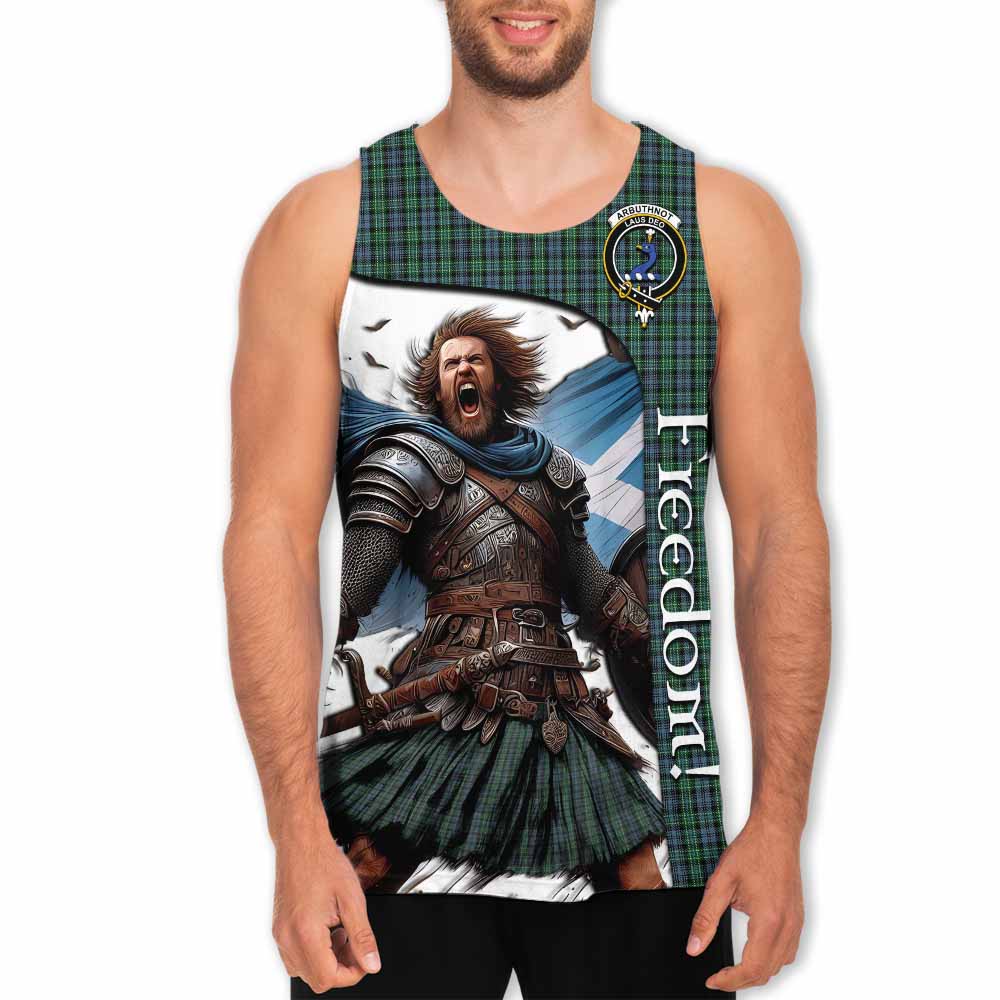 Tartan Vibes Clothing Arbuthnot Crest Tartan Men's Tank Top Inspired by the Freedom of Scottish Warrior