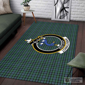 Arbuthnot Tartan Area Rug with Family Crest