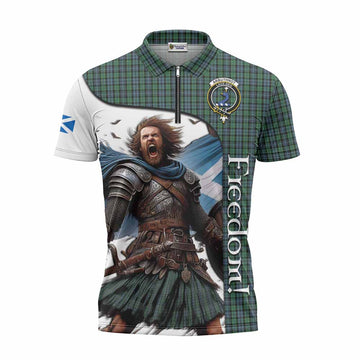 Arbuthnot Crest Tartan Zipper Polo Shirt Inspired by the Freedom of Scottish Warrior