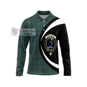 Arbuthnot Tartan Long Sleeve Polo Shirt with Family Crest Circle Style