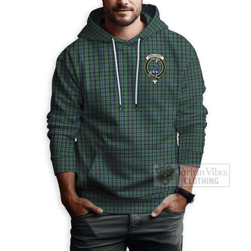 Arbuthnot Tartan Hoodie with Family Crest and Bearded Skull Holding Bottles of Whiskey - Tartan Vibes Clothing