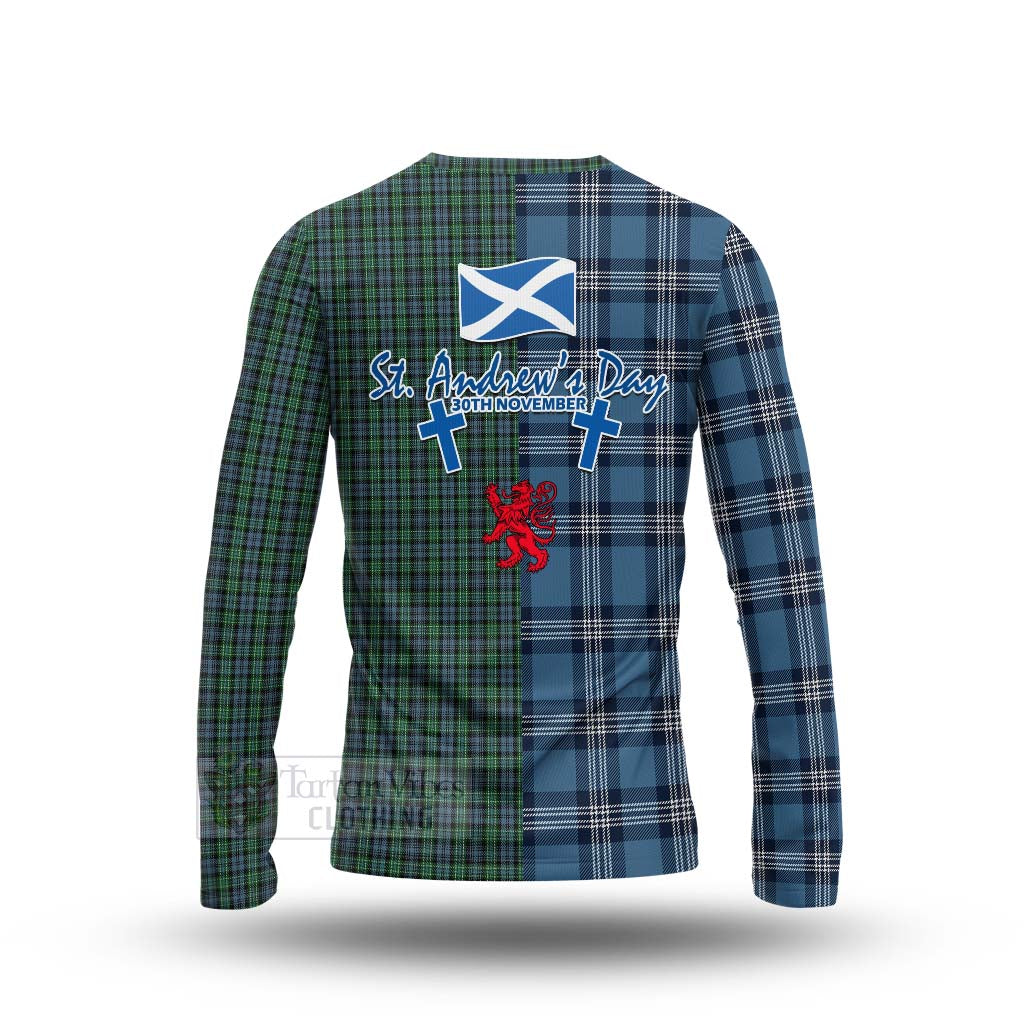 Tartan Vibes Clothing Arbuthnot Tartan Long Sleeve T-Shirt Happy St. Andrew's Day Half Tartan Style