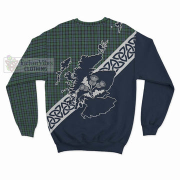 Arbuthnot Tartan Sweatshirt Featuring Thistle and Scotland Map