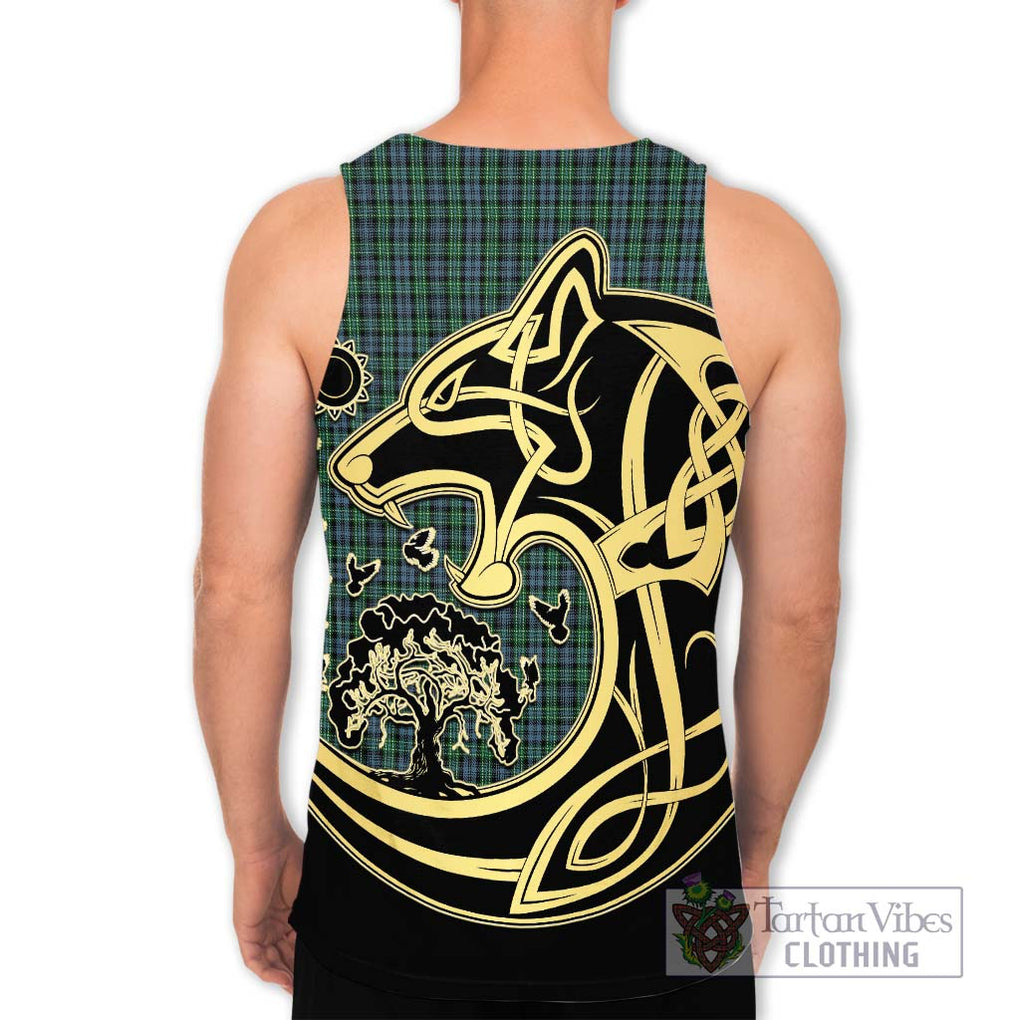 Arbuthnot Tartan Men's Tank Top with Family Crest Celtic Wolf Style - Tartan Vibes Clothing