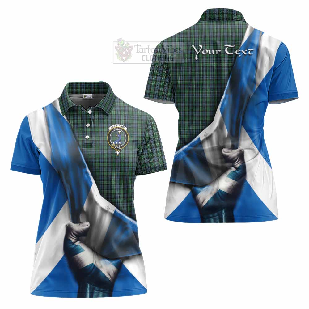 Tartan Vibes Clothing Arbuthnot Tartan Women's Polo Shirt with Family Crest Scotland Patriotic Style