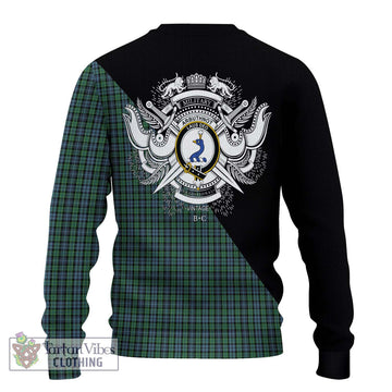 Arbuthnot Tartan Ugly Sweater with Family Crest and Military Logo Style