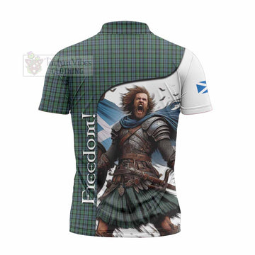 Arbuthnot Crest Tartan Zipper Polo Shirt Inspired by the Freedom of Scottish Warrior