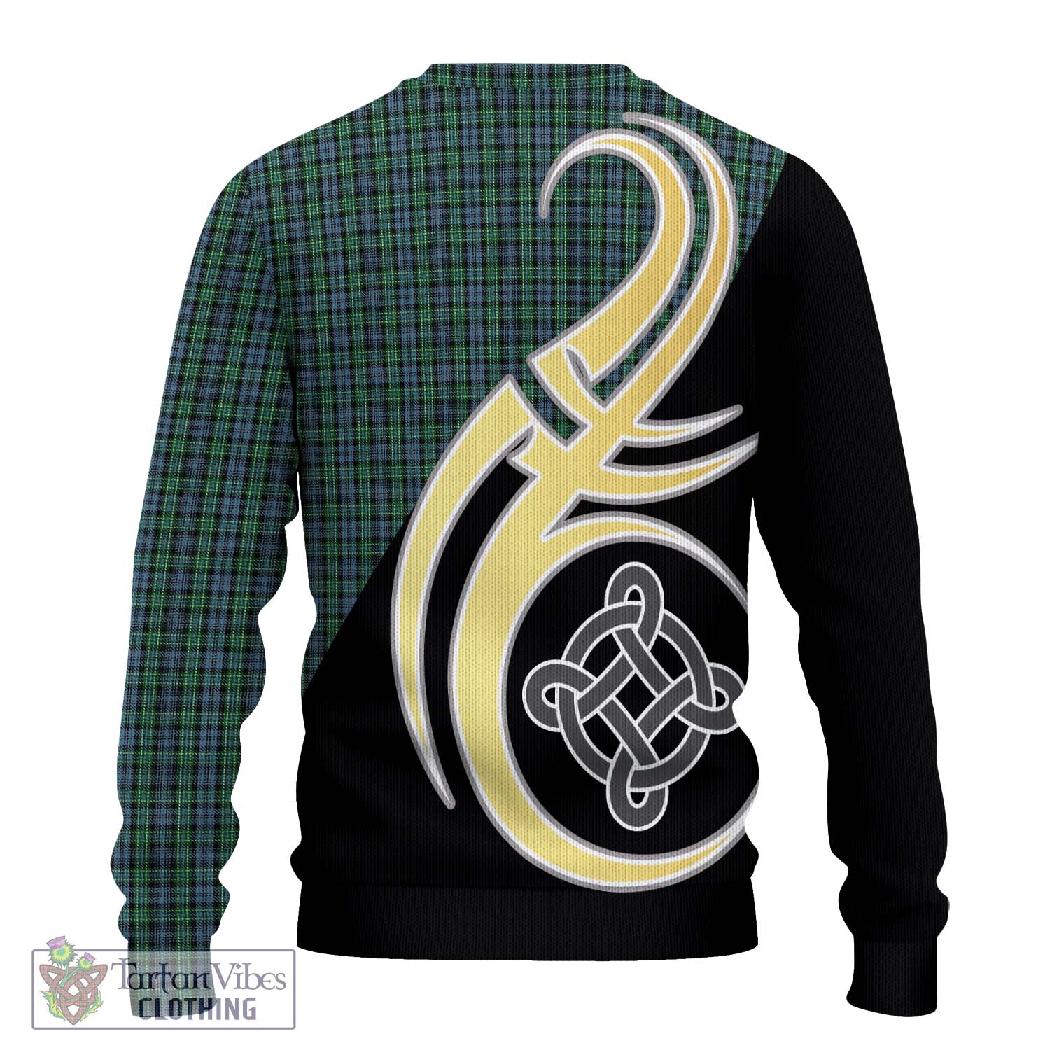 Arbuthnot Tartan Knitted Sweater with Family Crest and Celtic Symbol Style - Tartan Vibes Clothing