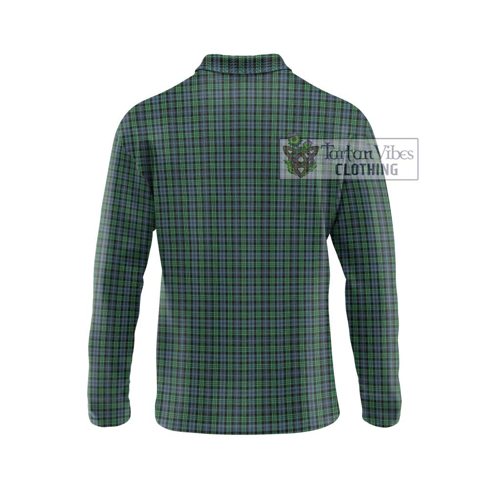 Arbuthnot Tartan Long Sleeve Polo Shirt with Family Crest DNA In Me Style - Tartanvibesclothing Shop