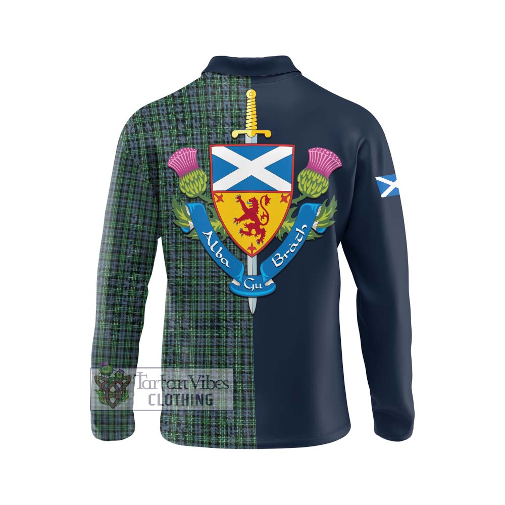 Tartan Vibes Clothing Arbuthnot Tartan Long Sleeve Polo Shirt with Scottish Lion Royal Arm Half Style