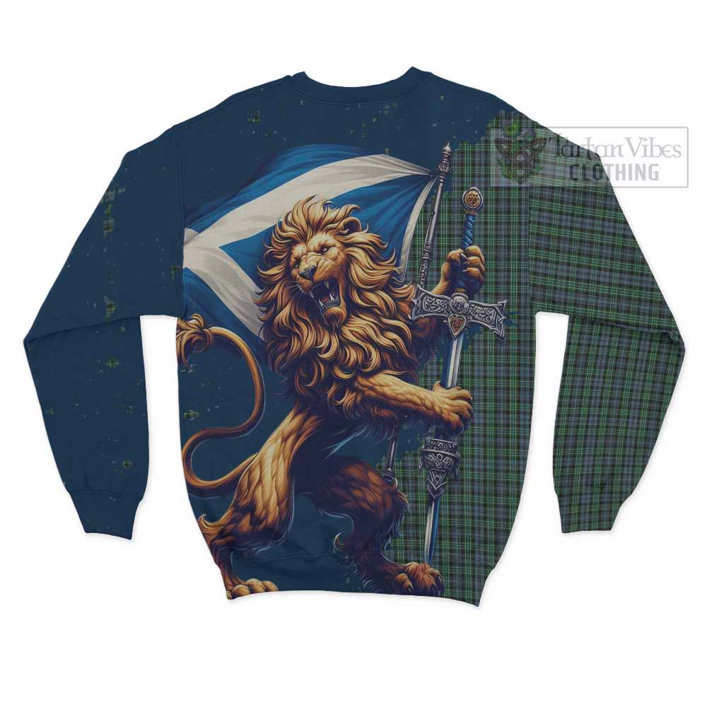 Tartan Vibes Clothing Arbuthnot Tartan Family Crest Sweatshirt with Scottish Majestic Lion