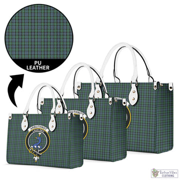 Arbuthnot Tartan Luxury Leather Handbags with Family Crest