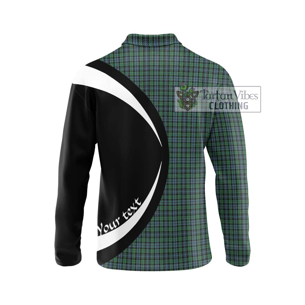 Arbuthnot Tartan Long Sleeve Polo Shirt with Family Crest Circle Style - Tartan Vibes Clothing