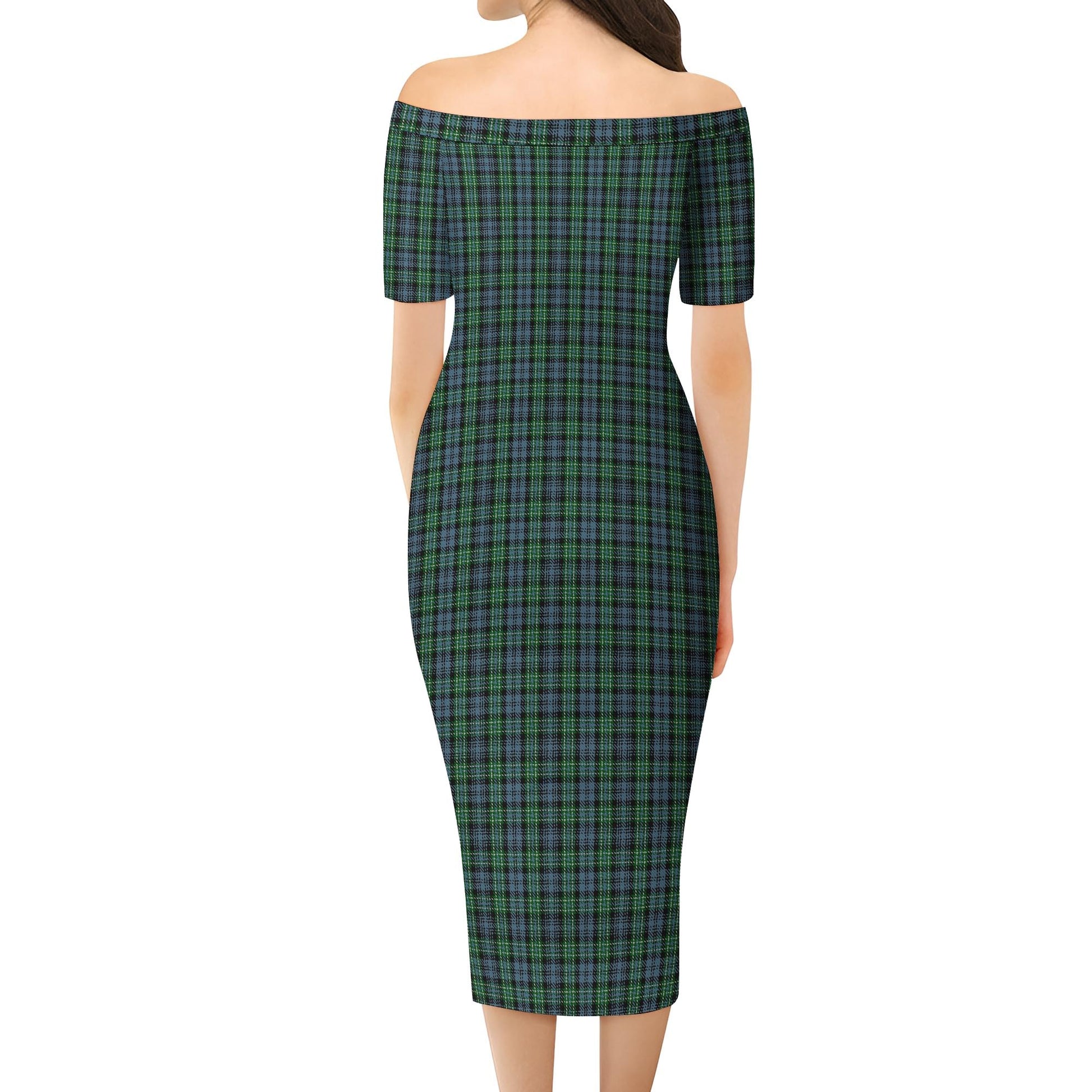 Arbuthnot Tartan Off Shoulder Lady Dress - Tartanvibesclothing