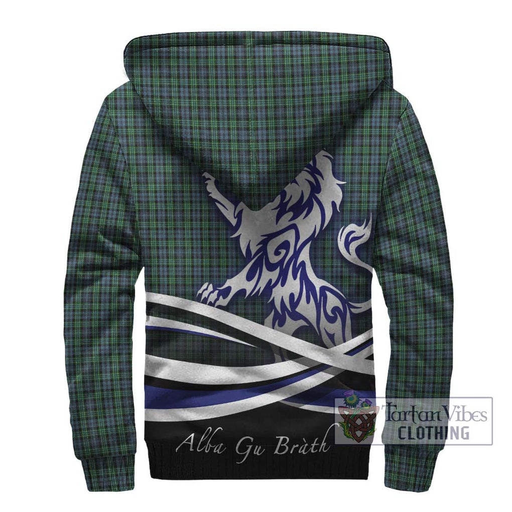 Arbuthnot Tartan Sherpa Hoodie with Alba Gu Brath Regal Lion Emblem - Tartanvibesclothing Shop