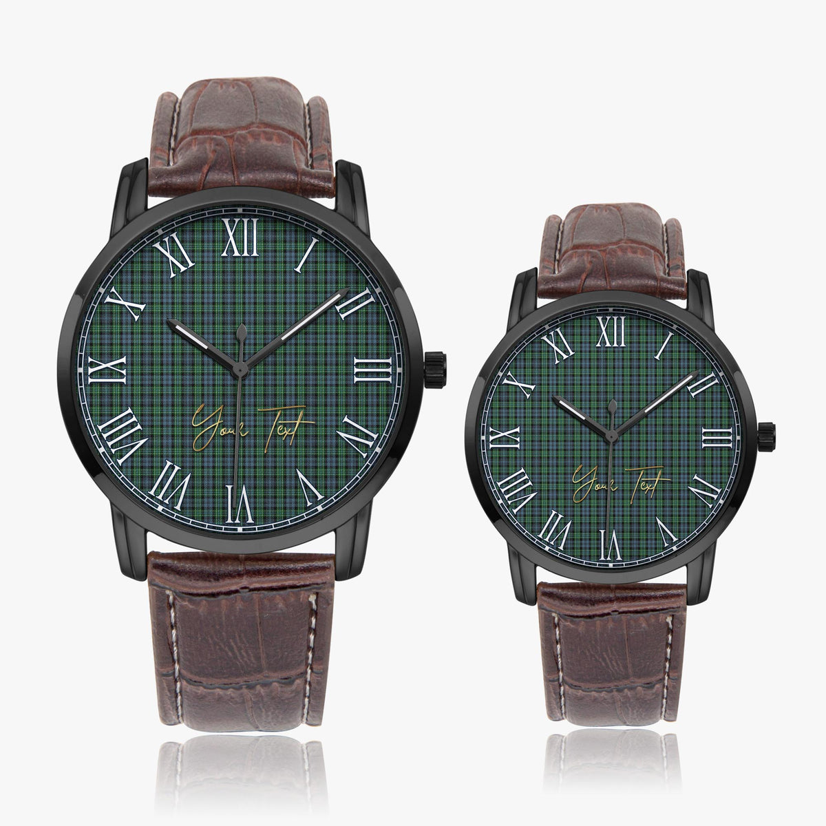 Arbuthnot Tartan Personalized Your Text Leather Trap Quartz Watch - Tartan Vibes Clothing