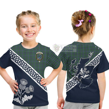 Arbuthnot Tartan Kid T-Shirt Featuring Thistle and Scotland Map - Tartan Vibes Clothing