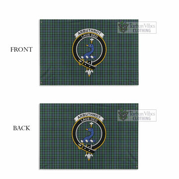 Arbuthnot Tartan House Flag with Family Crest