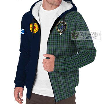 Arbuthnot Tartan Sherpa Hoodie Alba with Scottish Lion Royal Arm Half Style