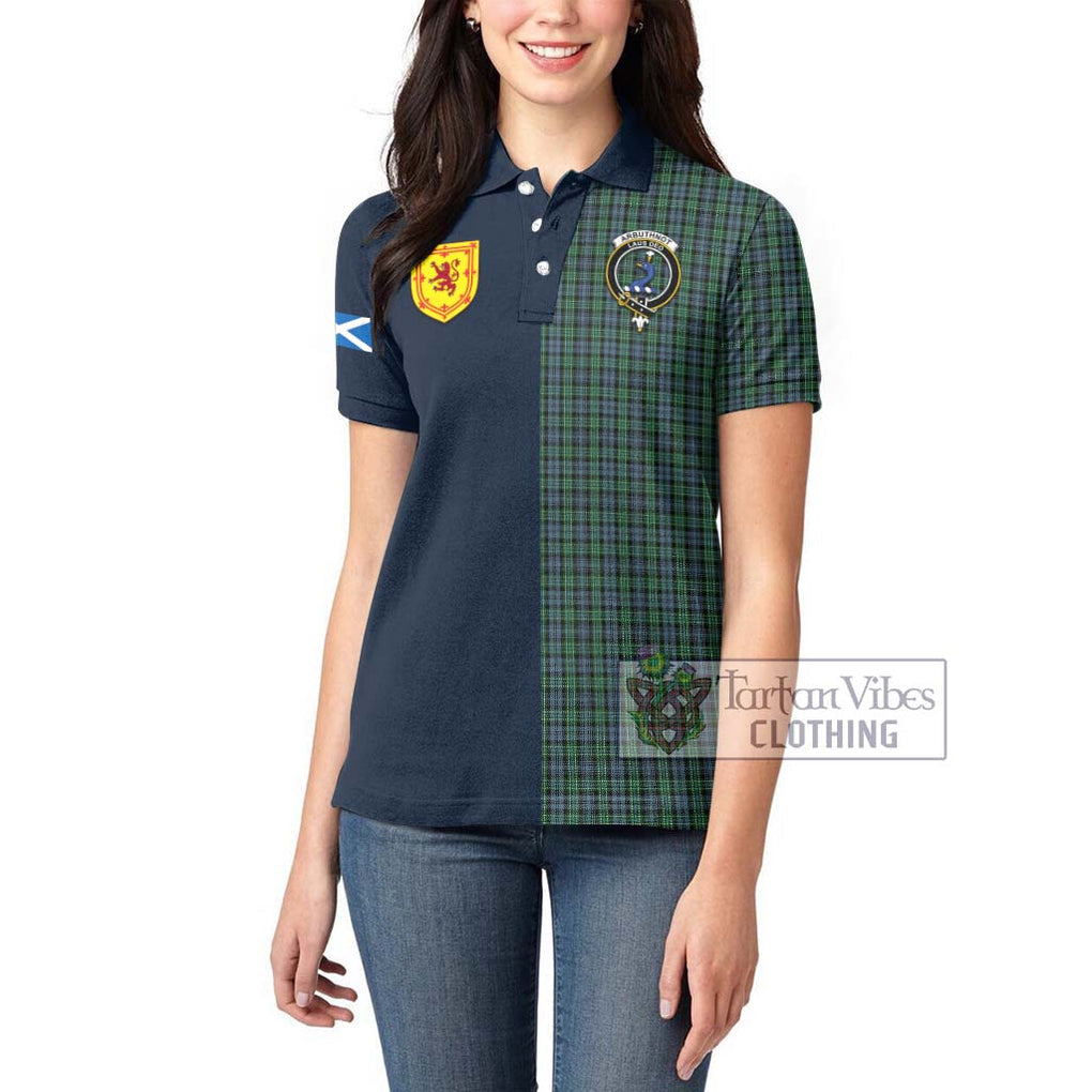 Tartan Vibes Clothing Arbuthnot Tartan Women's Polo Shirt with Scottish Lion Royal Arm Half Style