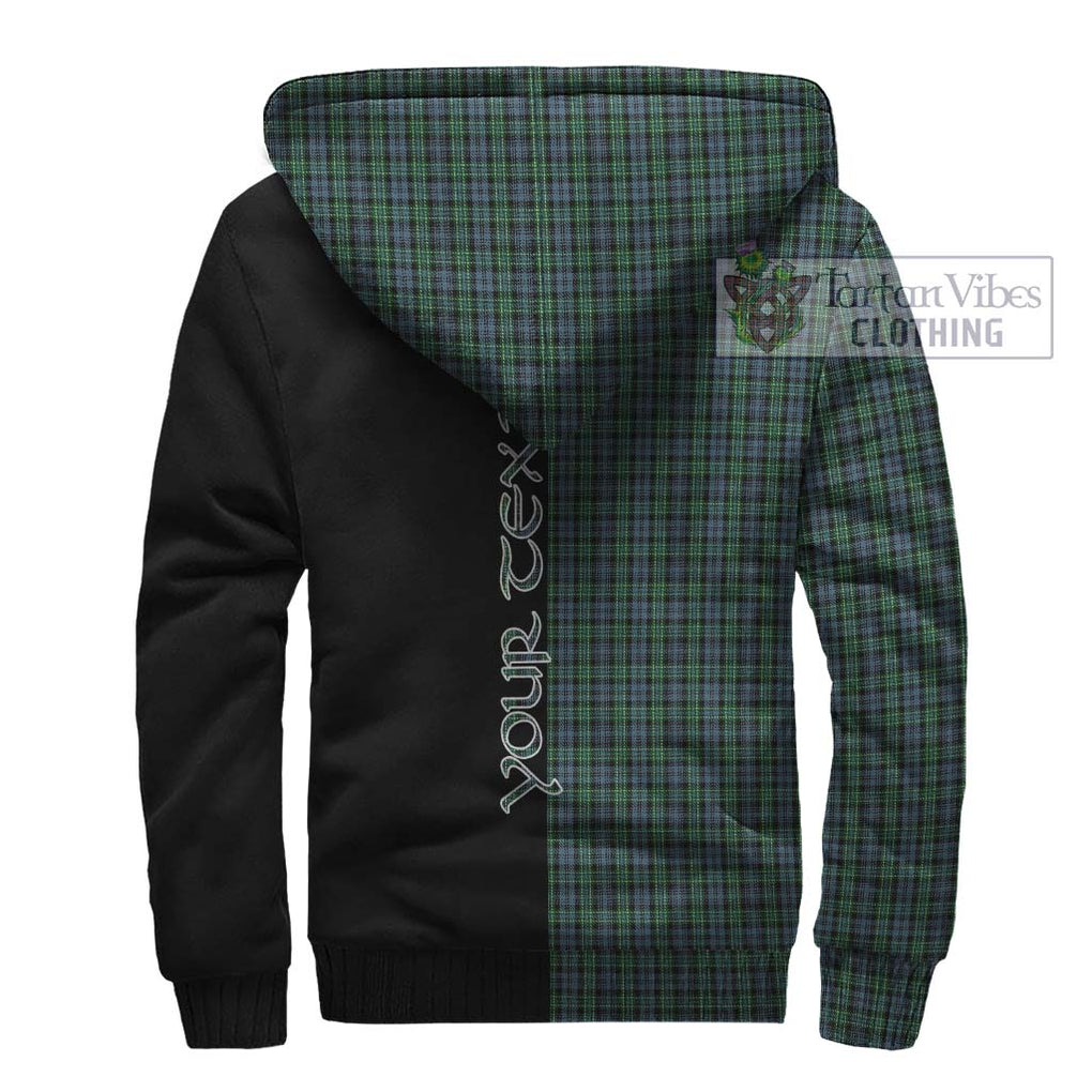 Arbuthnot Tartan Sherpa Hoodie with Family Crest and Half Of Me Style - Tartanvibesclothing Shop